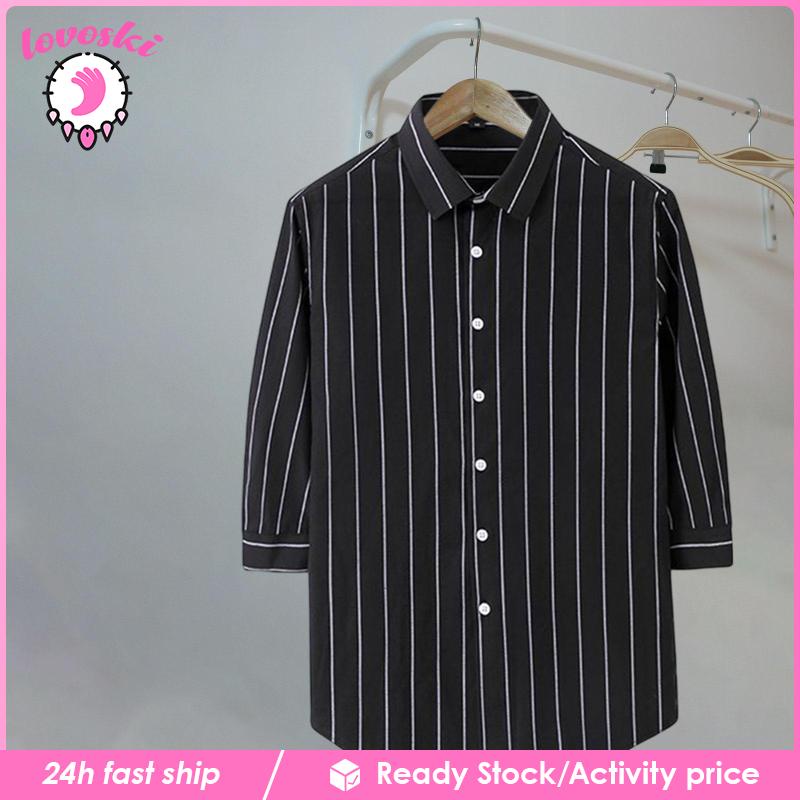 [Lovoski] Áo Sơ Mi Đi Biển Hawaiian Cài Nút Xuống Phong Cách Trang Trọng Cho Nam