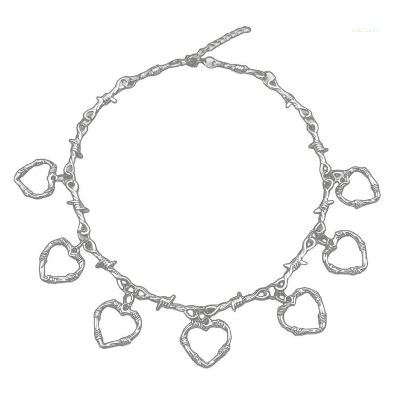 Vòng Cổ Choker Thắt Nút Hình Trái Tim Phong Cách Hip Hop Punk