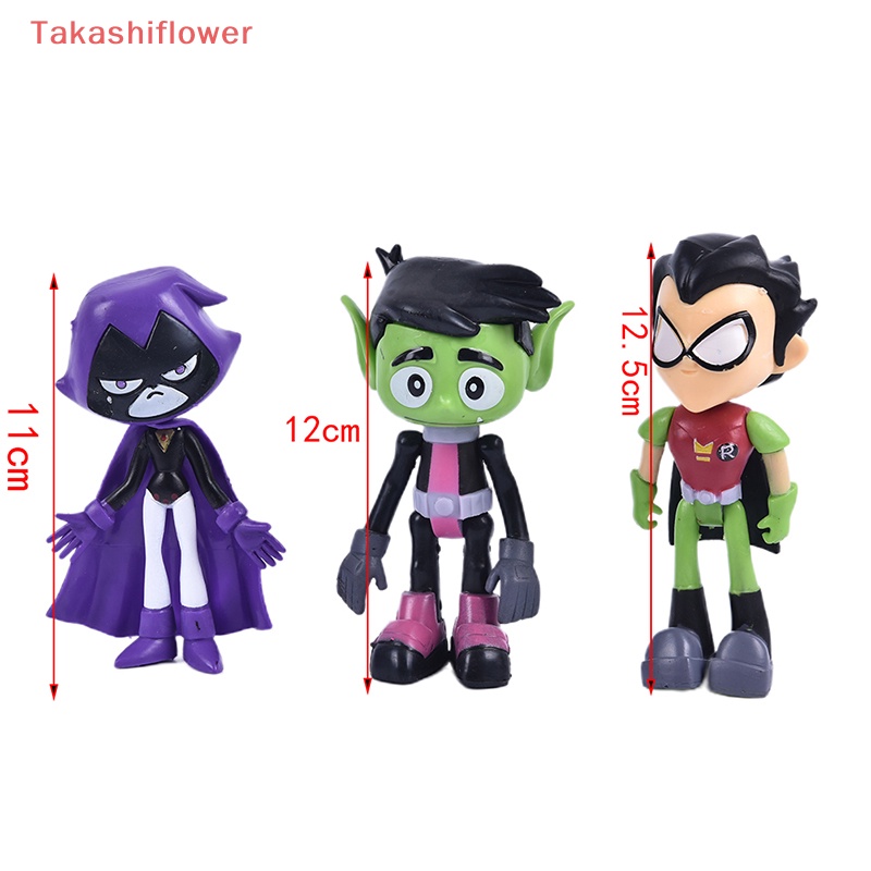 Set 7 Mô Hình Đồ Chơi Nhân Vật Trong Phim Hoạt Hình "Teen Titans Go Robin Cyborg Beast"