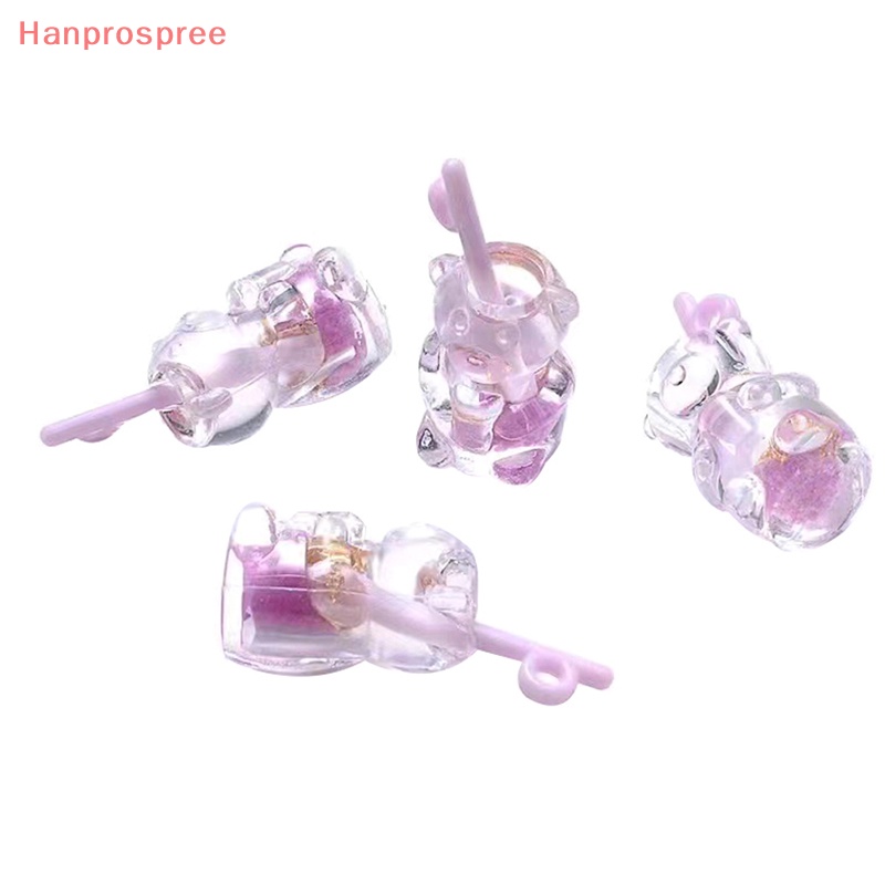 Bộ 5 Đồ trang trí Chú Gấu Bằng Nhựa Trong Suốt Phát Quang Trang Trí Tiểu Cảnh DIY