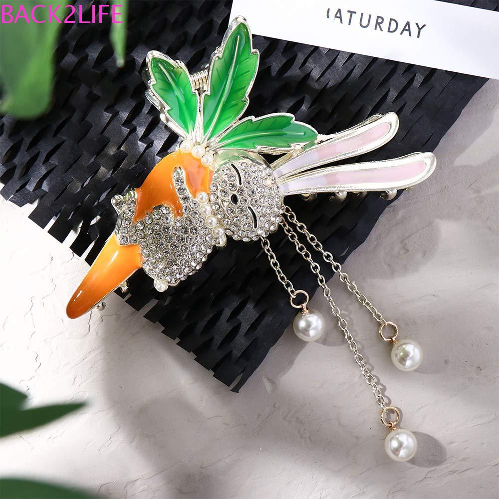 Kẹp Tóc Đuôi Ngựa Hình Thỏ / Cà Rốt Phối Tua Rua Dễ Thương Thời Trang Cho Bạn Gái 2life