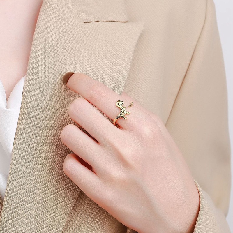 Nhẫn Hở Unisex Hình Khủng Long Dễ Thương Sáng Tạo Có Thể Điều Chỉnh