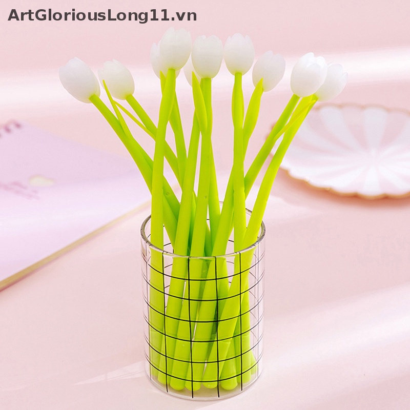 1 Cây Bút Mực Gel Bằng Silicone Hình Hoa Tulip Thay Đổi Màu Sắc