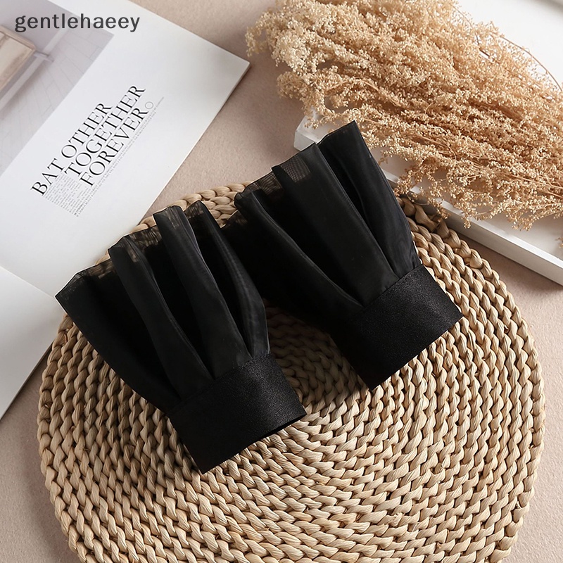 Gent 1 Cặp Găng Tay Phối Ren Xếp Ly Màu Trơn Có Thể Tháo Rời Cho Nữ