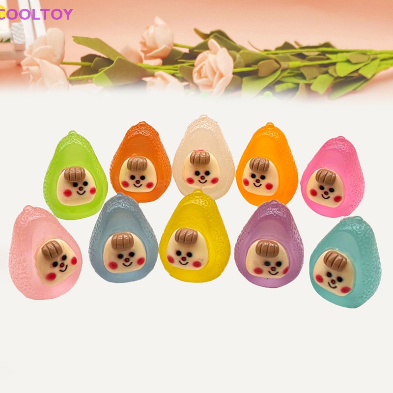 Cooltoy Set 2 Quả Bơ Mini Dạ Quang Phát Sáng Trang Trí Tiểu Cảnh Nhà Búp Bê