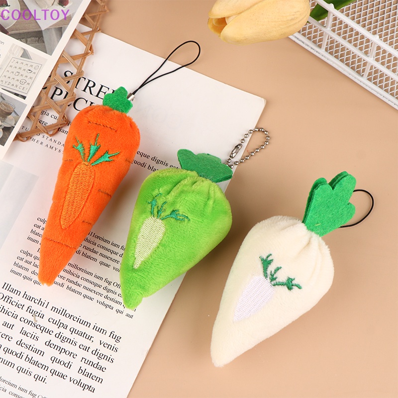 Móc Khóa Hình Củ Cà Rốt Hoạt Hình Nhồi Bông Dễ Thương