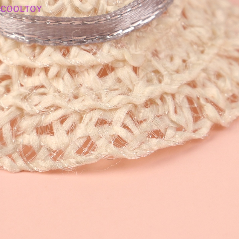 Mũ Rơm Đan Thắt Nơ Dễ Thương Trang Trí Nhà Búp Bê