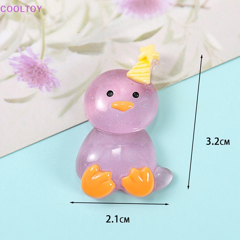 Set 1 / 5 Phụ Kiện Trang Trí Điện Thoại Hình Gà Con Bằng Nhựa Phát Quang Độc Đáo