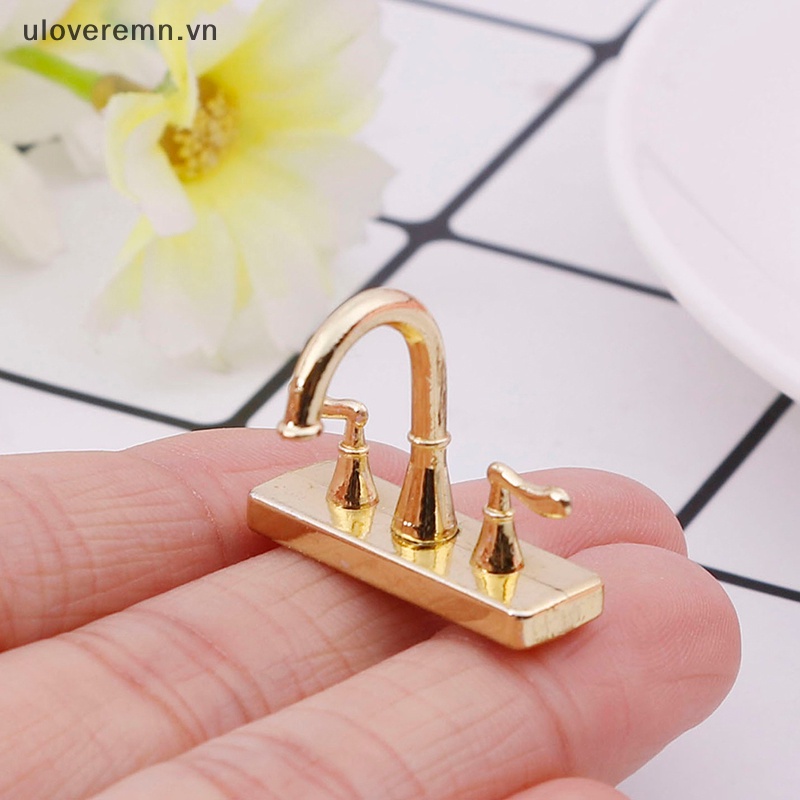 Vòi Nước Đôi mini Bằng Hợp Kim Tỉ Lệ 1 / 12 Trang Trí Nhà Búp Bê