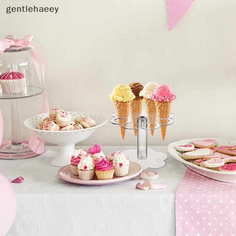 1 Giá Đỡ Bánh Kem Hình Nón Bằng Acrylic Trong Suốt