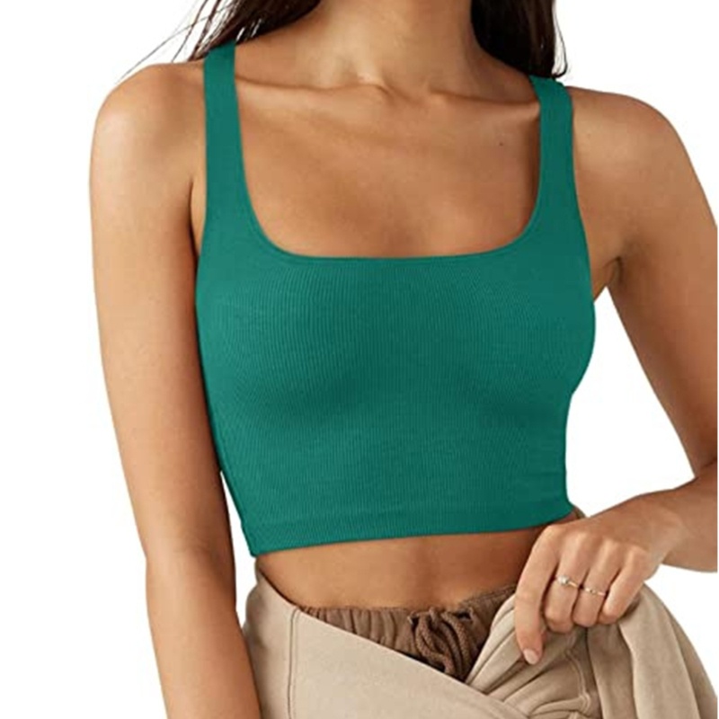 Áo Croptop Sát Nách Cổ Vuông Dáng Ôm Gợi Cảm Cho Bạn Gái