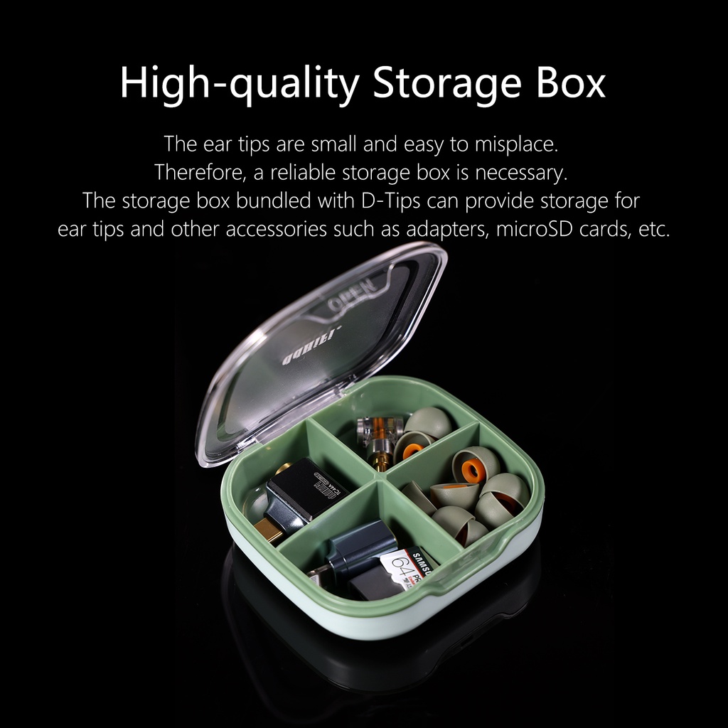 DD ddHiFi ST35 D-Tips IEM Ear Tips, Replacement Silicone Earbud Tips with Storage Box, 3 Pairs of S / M / L or Mixed Sizes