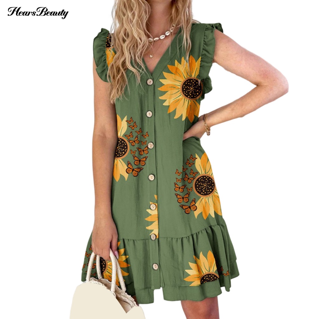 Đầm Mini Cổ Chữ V Thời Trang Xinh Xắn Cho Nữ