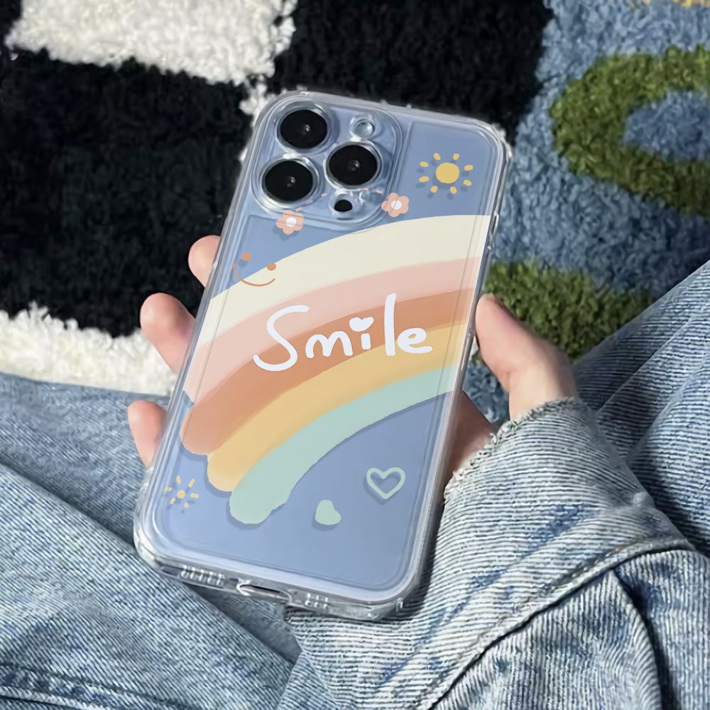 ✅Ốp Điện Thoại Dẻo Họa Tiết Cầu Vồng Đơn Giản Thời Trang Chống Sốc Cho Iphone13Iphone12Mlie 11 14ProPlus6In max78 GFZG