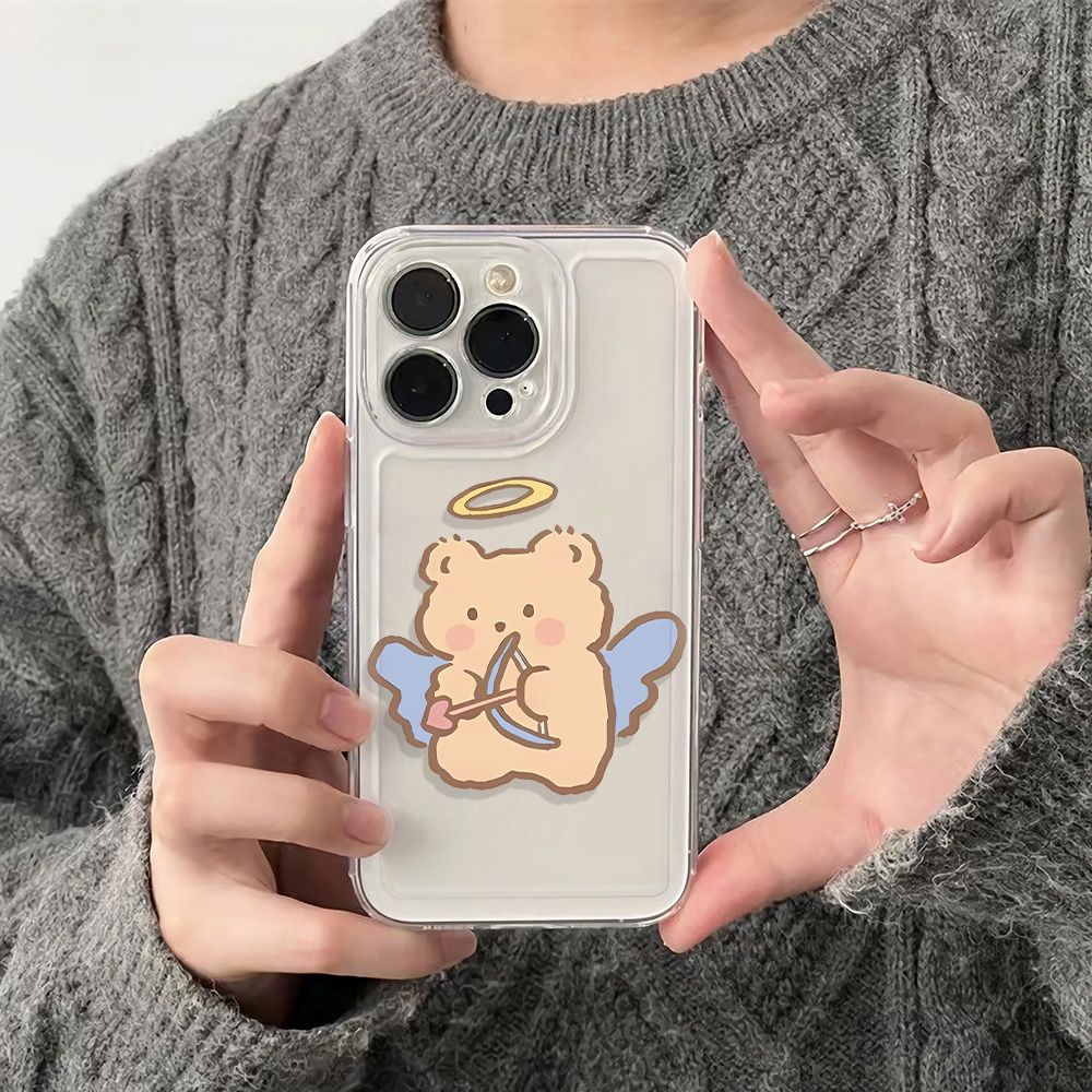 ✅Ốp Điện Thoại Dẻo Họa Tiết Chú Gấu Nhỏ Dễ Thương Chống Sốc Cho iPhone12max 8CT0 14pro 78 11 plus 13 6In