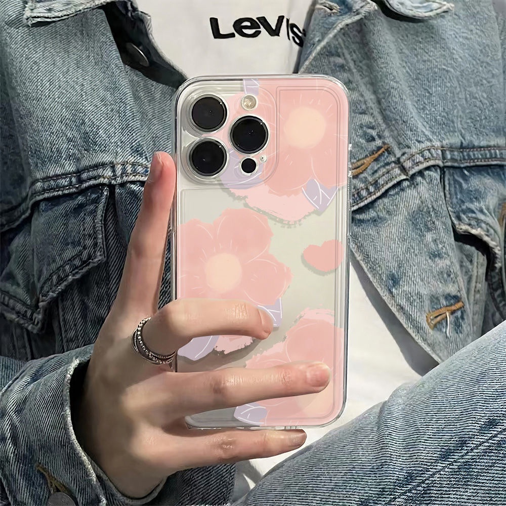 ✅Ốp Điện Thoại Mềm Chống Sốc Họa Tiết Hoa Đơn Giản Cho Apple 7811iPhone12 plus14pro max136ins 39PD