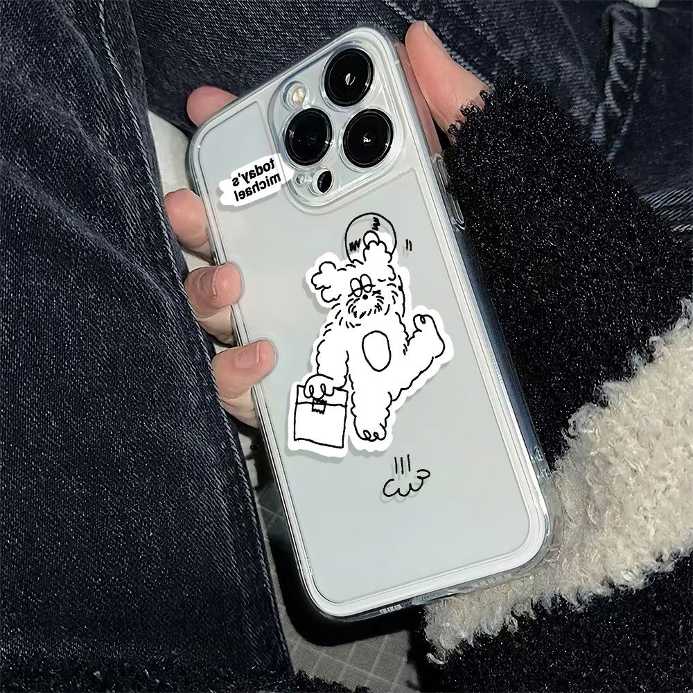 ✅Ốp Điện Thoại Dẻo Họa Tiết Chú Chó Trắng Đơn Giản Thời Trang Chống Sốc Cho Iphone 14pro max78 6In plus11iPhone1213