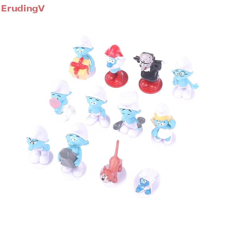 [ErudingV] Đồ Chơi Mô Hình Nhân Vật Hoạt Hình Smurfs PVC Trang Trí Bánh Kem [Mới] 12 Phong Cách