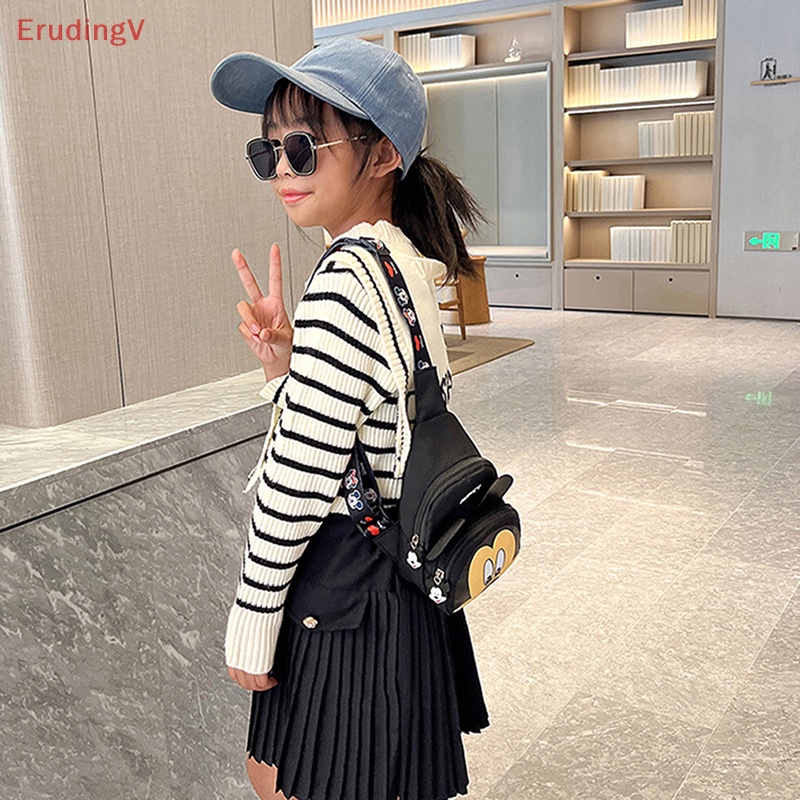 [ErudingV] Túi Đeo Vai / Đeo Trước Ngực Bằng Vải PU Phối Màu Tương Phản Hoạt Hình Cho Trẻ Em [Mới]