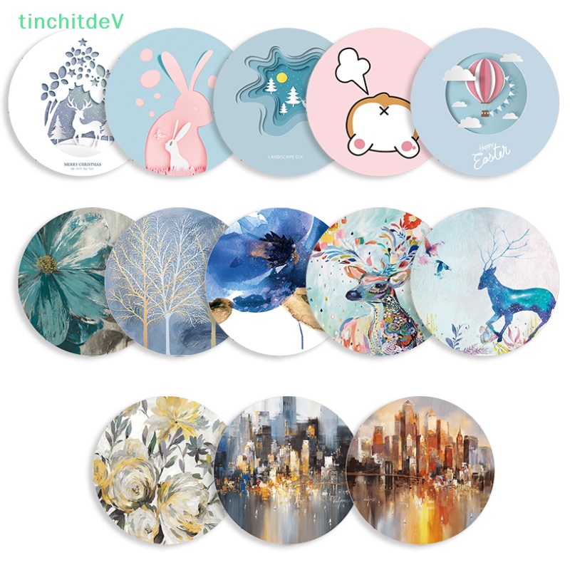 Thảm Lót Chuột Chơi Game Hình Tròn 20CM Chống Trượt In Họa Tiết Hoạt Hình Dễ Thương