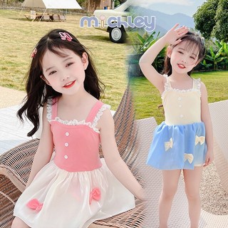 Bộ đồ bơi liền thân kiểu công chúa đính nơ dễ thương cho bé gái