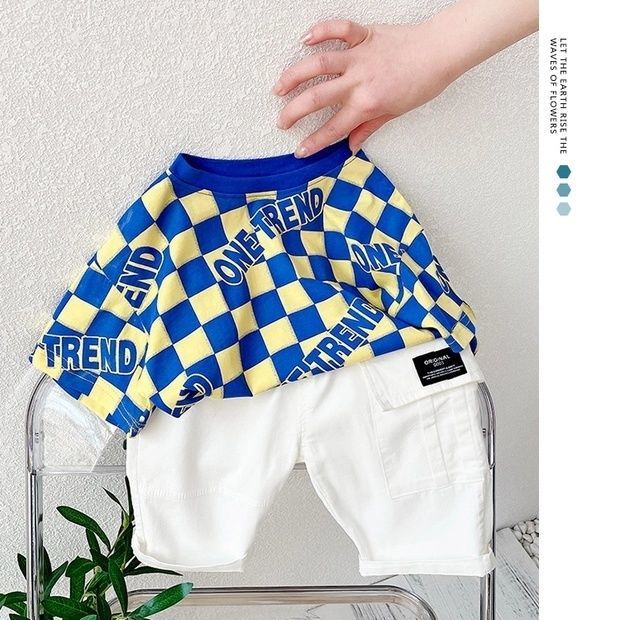 Áo Thun Ngắn Tay In Họa Tiết Caro Dễ Thương Kiểu Hàn Quốc Thời Trang Mùa Hè 2023 KV5X