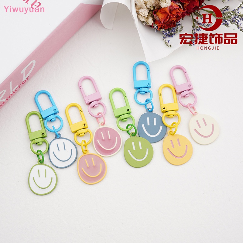 < Yiwuyuan > Móc Khóa Mặt Cười Tròn Phụ Kiện Túi Xách Tai Nghe Quà Tặng Mới Cho Nữ