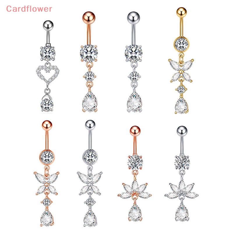 Khuyên Rốn Thép Không Gỉ Hình Bướm Đính Đá Zircon Mới