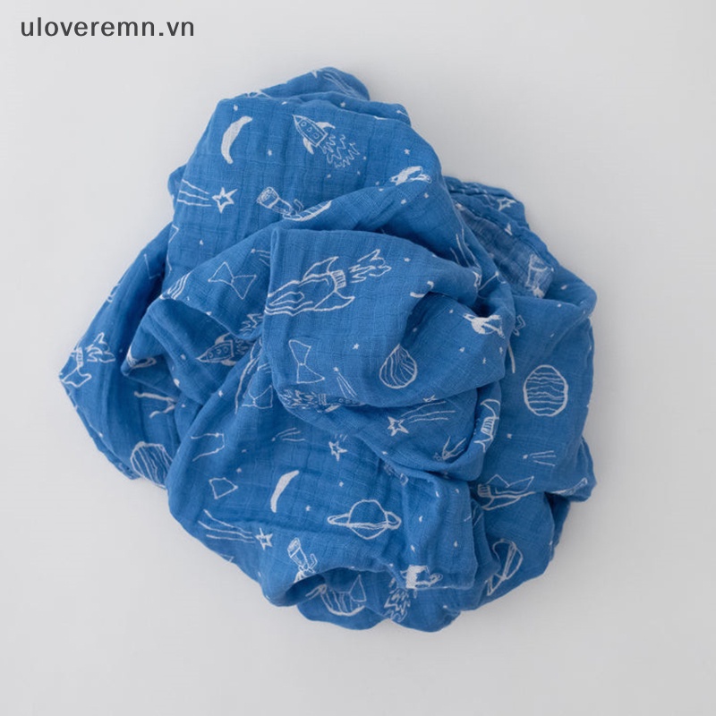 Chăn Quấn Em Bé Bằng Cotton Họa Tiết Ngôi Sao Gaze Muslin Hàng Mới Sinh
