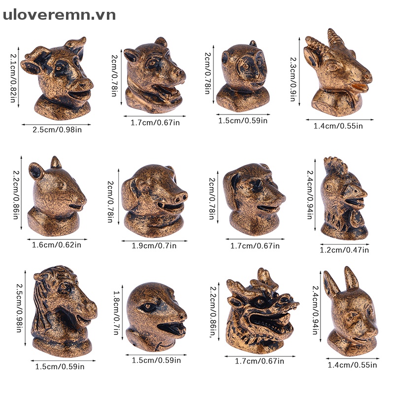 1 Đồ trang trí Đầu Động Vật Bằng Đồng Tỉ Lệ 1: 12 Dùng Trang Trí Tiểu Cảnh