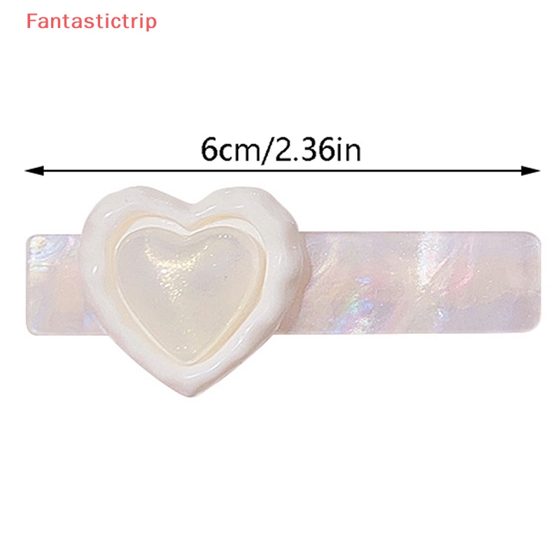 [Fantastictrip] Kẹp Tóc Trang Trí Hình Học Trái Tim Acetate Thanh Lịch Ngọt Ngào Cho Nữ Mới