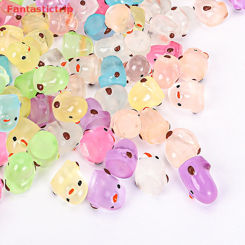 [Fantastictrip] Set 10 Đồ trang trí Gà Con Dạ Quang Mini Bằng Nhựa Resin Thủ Công Trang Trí Tiểu Cảnh Mới