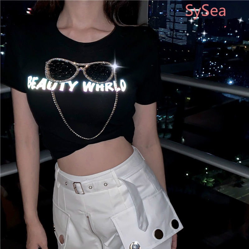 Áo Thun Ngắn Tay In Chữ Phong Cách Hàn Quốc Trẻ Trung Dành Cho Nữ