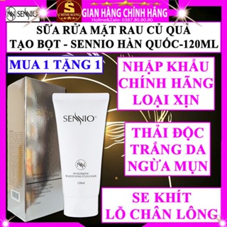 Sữa rửa mặt rau củ quả ngừa mụn trắng da chính hãng Sennio hàn quốc tạo bọt sủi bọt thải độc cho da dầu mụn khô nhạy cảm