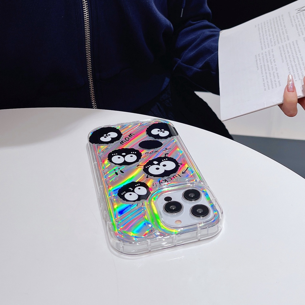Ốp Điện Thoại TPU Trong Suốt Màu Laser Họa Tiết Hoạt Hình Cho iPhone 12 13 14 Pro Max