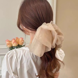 Kẹp tóc nơ vải voan phối lưới cỡ lớn thời trang hàn quốc cho nữ