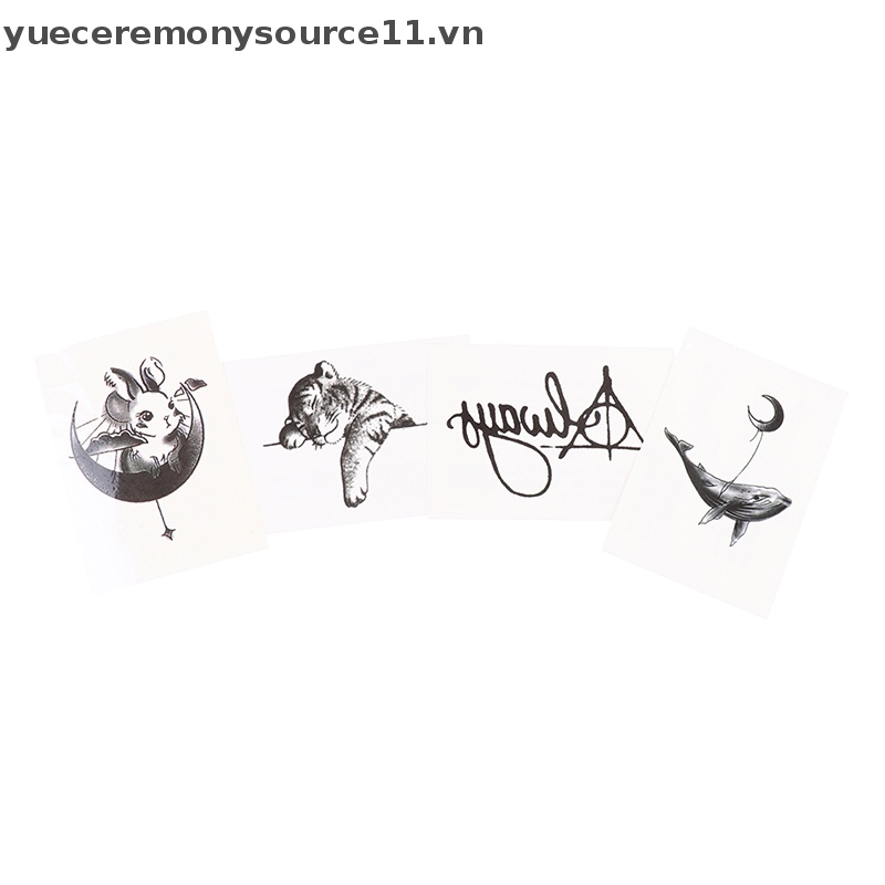 1 Miếng Dán Hình Xăm Tạm Thời Hình Hổ / Cá Voi / Mặt Trăng Cá Tính Dành Cho Học Sinh