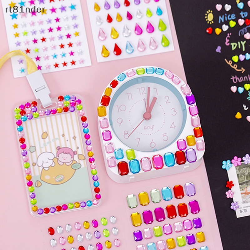 1 Tấm Nhãn Dán Mặt Trang Sức Đính Đá Pha Lê Tự Dính DIY