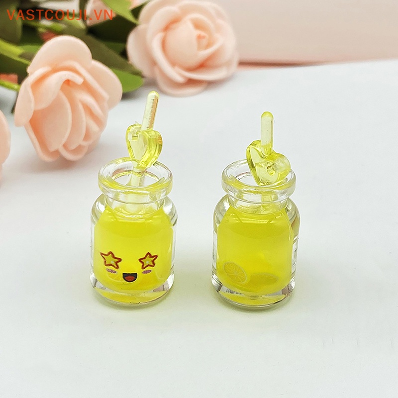 Bộ 5 Cốc Uống Nước VASTJI Mini Bằng Resin Dạ Quang Dễ Thương Màu Sắc Ngẫu Nhiên Kèm Ống Hút