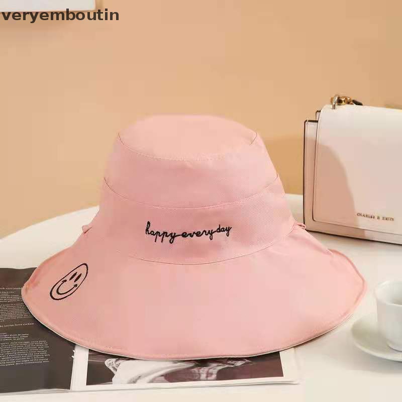 Nón Tai Bèo Hai Mặt Họa Tiết Mặt Cười Thời Trang Mùa Hè Phong Cách Hàn Quốc