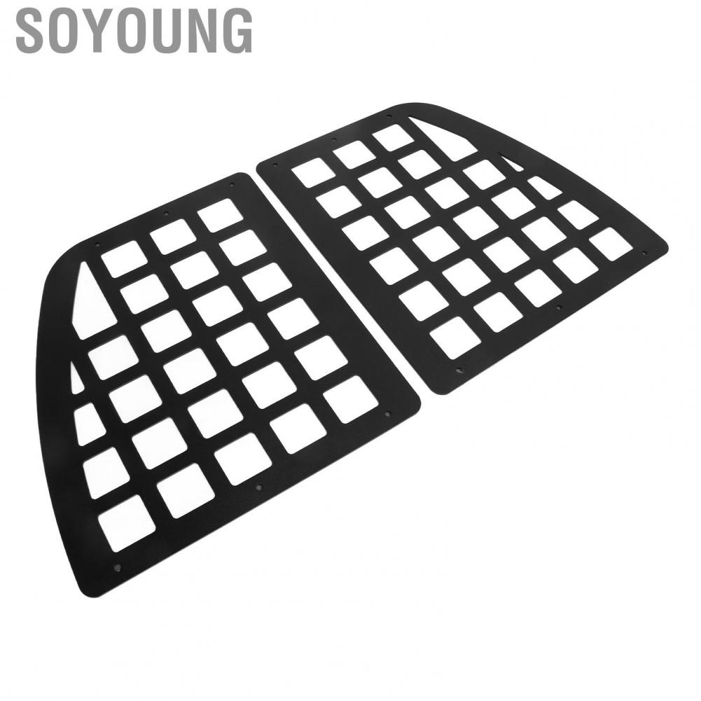 Soyoung Rear Door Storage Panel Rack Rust Proof Aluminium Alloy Car Black for Vehicle