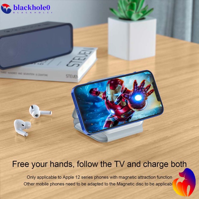 Bộ Sạc Không Dây 15W Hai Chiều 3 Trong 1 Có Nam Châm Loại USB-C