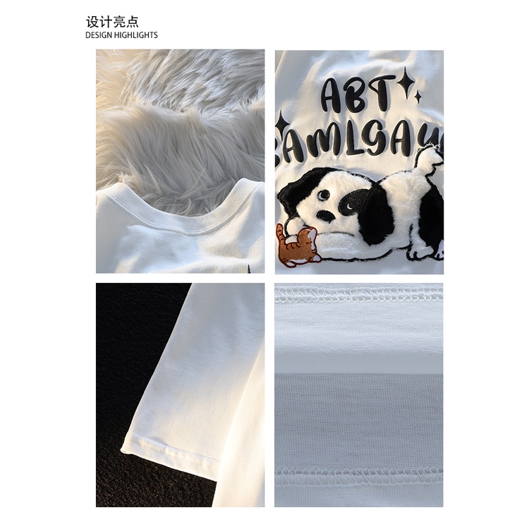 Áo Thun Tay Ngắn Chất Liệu 100% Cotton Cao Cấp Thời Trang Theo Phong Cách Hàn Quốc Cho Nữ