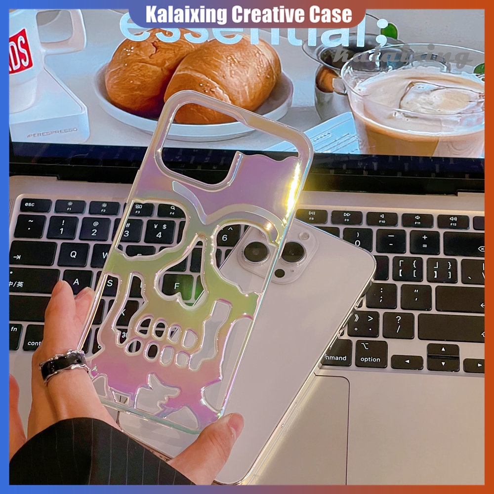 Ốp Điện Thoại Cứng Mạ Điện Họa Tiết Đầu Lâu Nhiều Màu Sắc Cho iPhone 14 Pro Max 13Pro 12Promax Xs Max 11 Pro Max