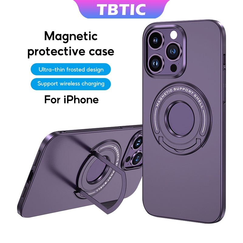 Ốp Điện Thoại TBTIC Mạ Điện Từ Tính Bảo Vệ Camera Cho iPhone 14 13 Pro Max Plus