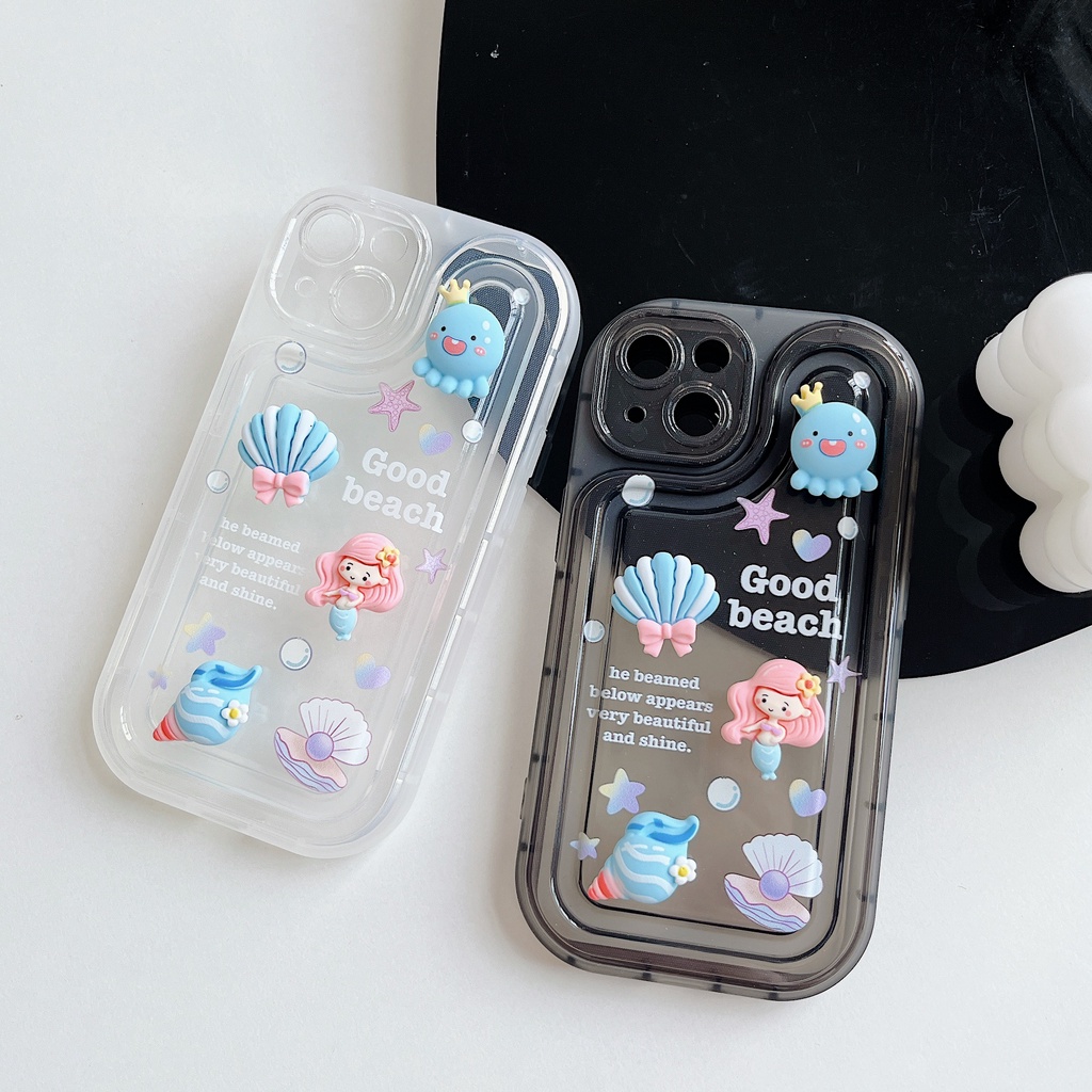 Ốp Điện Thoại Tpu Mềm Trong Suốt Chống Rơi Hình Mực Sáng Tạo Cho iPhone 14 Plus 13 12 11 Pro Max