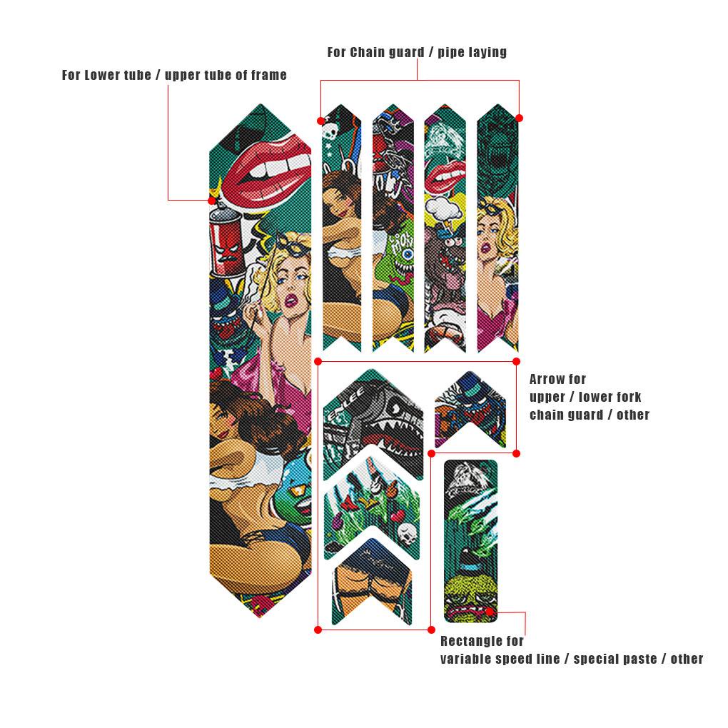 Miếng Dán 3D Bảo Vệ Khung Xe Đạp Leo Núi Chống Trầy Tháo Rời Được Tiện Lợi Ốp