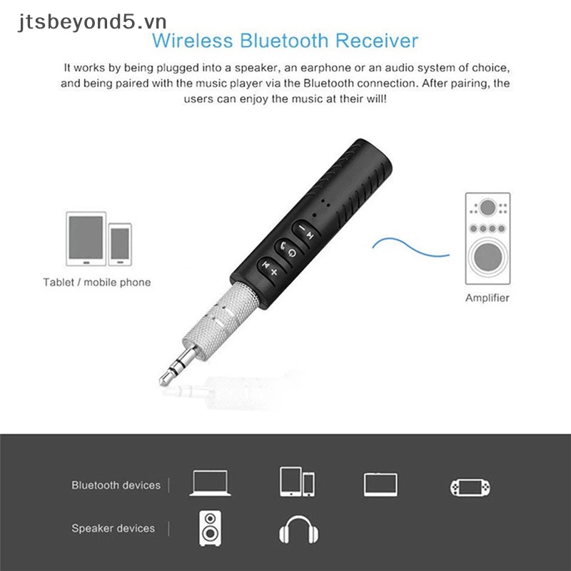 # JY # không dây Bluetooth 5.0 Receiver Adapter 3.5mm jack cho âm nhạc xe hơi âm thanh AUX ..