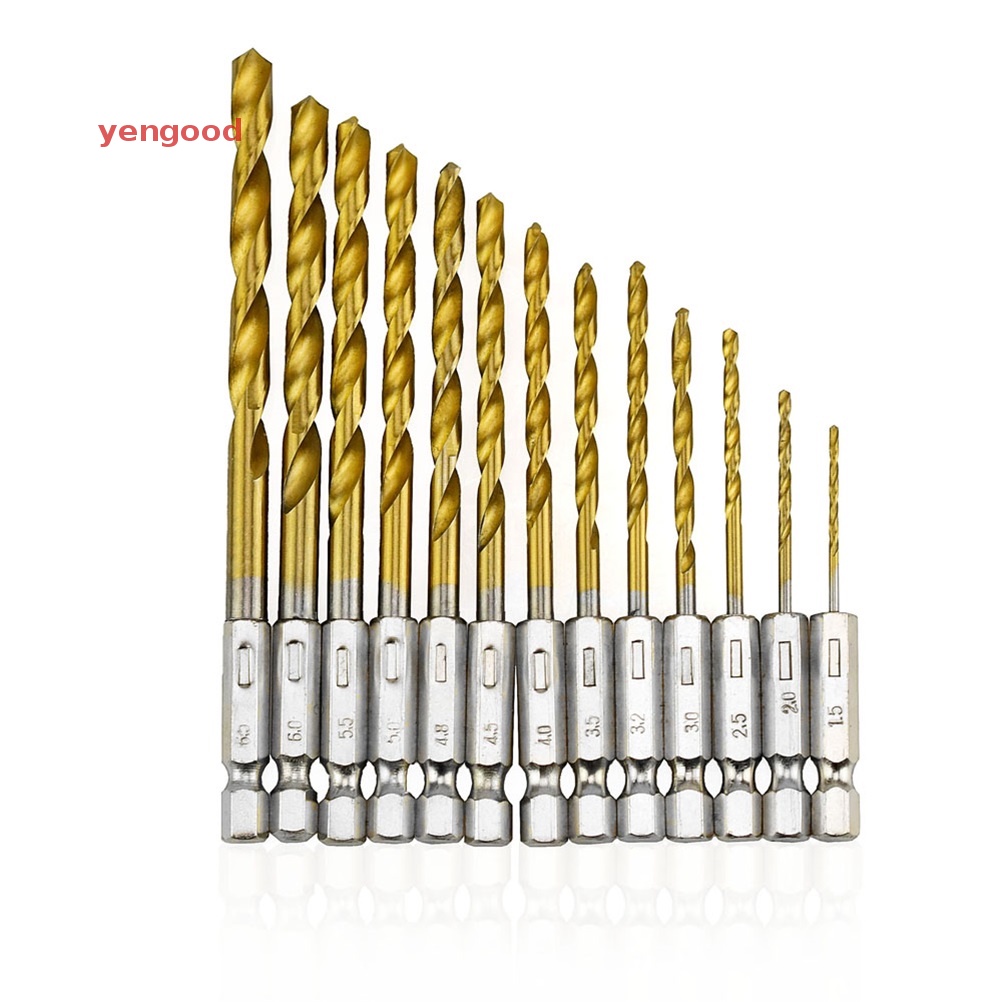 Bộ 13 Mũi Khoan Xoắn Bằng Vonfram Cacbua Phủ Titan Chất Lượng Cao