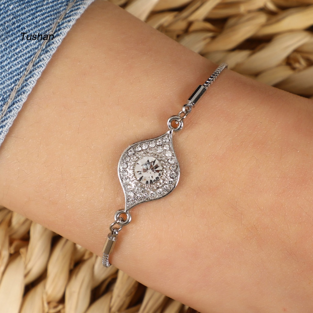 Vòng Đeo Tay Hình Mắt Đính Đá Có Thể Điều Chỉnh Kích Thước Dành Cho Nam Và Nữ